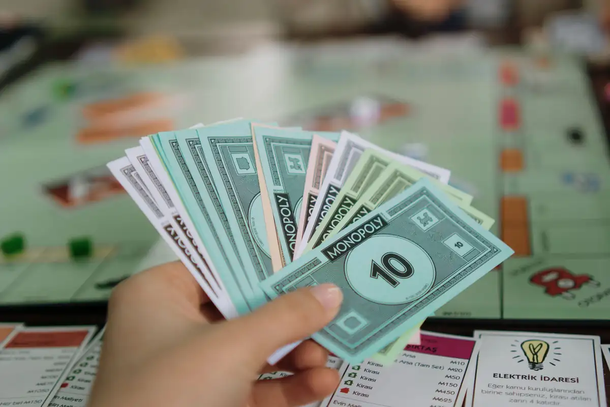Billetes de Monopoly en primer plano